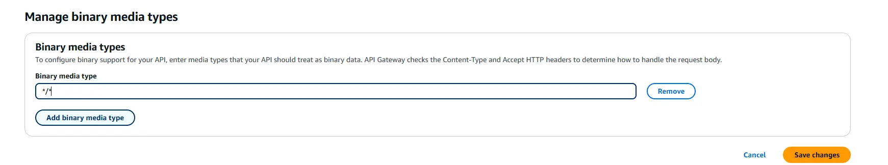 Tipos de medios en API Gateway